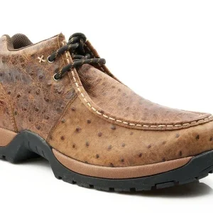 Roper Mens Leather Faux Ostrich Printed Shoes