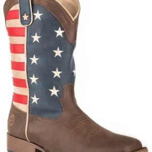 Roper Mens Sq Vintage American Flag Boots