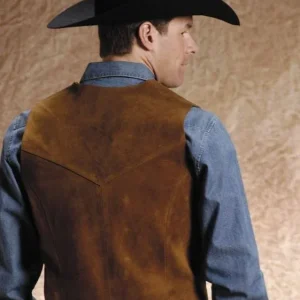 Roper Mens Suede Vest XL Light Brown