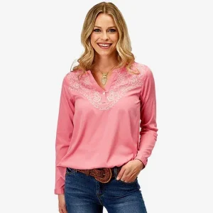 ROPER Pink Crepe Top