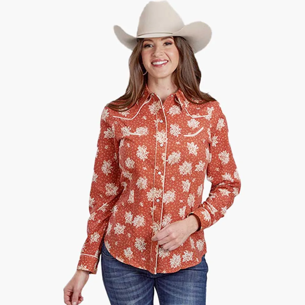 ROPER Rust and Cream Floral Top