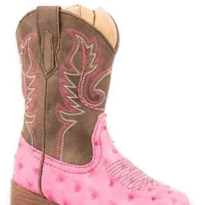 Roper Toddler Annabelle Ostrich Boots 5 Pnk/Brn