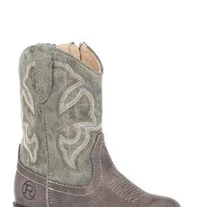Roper Toddler Round Toe Cowgirl Boot 5 Brown/Green