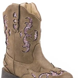 Roper Toddler Tan Tumbled Faux Leather Boots