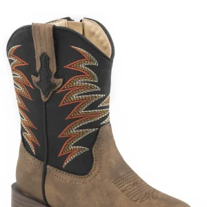 Roper Toddler Tan Vamp With Black Shaft Boots