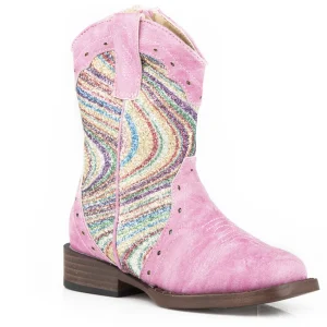 Roper Toddler Triad Design Pink Vamp/Swirly Glitter Boots