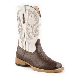 Roper Youth Bumps Square Toe Brown/White Boots