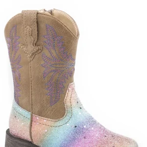 Ropper Toddler Girls Multi Rainbow Glitter /Tan Boots