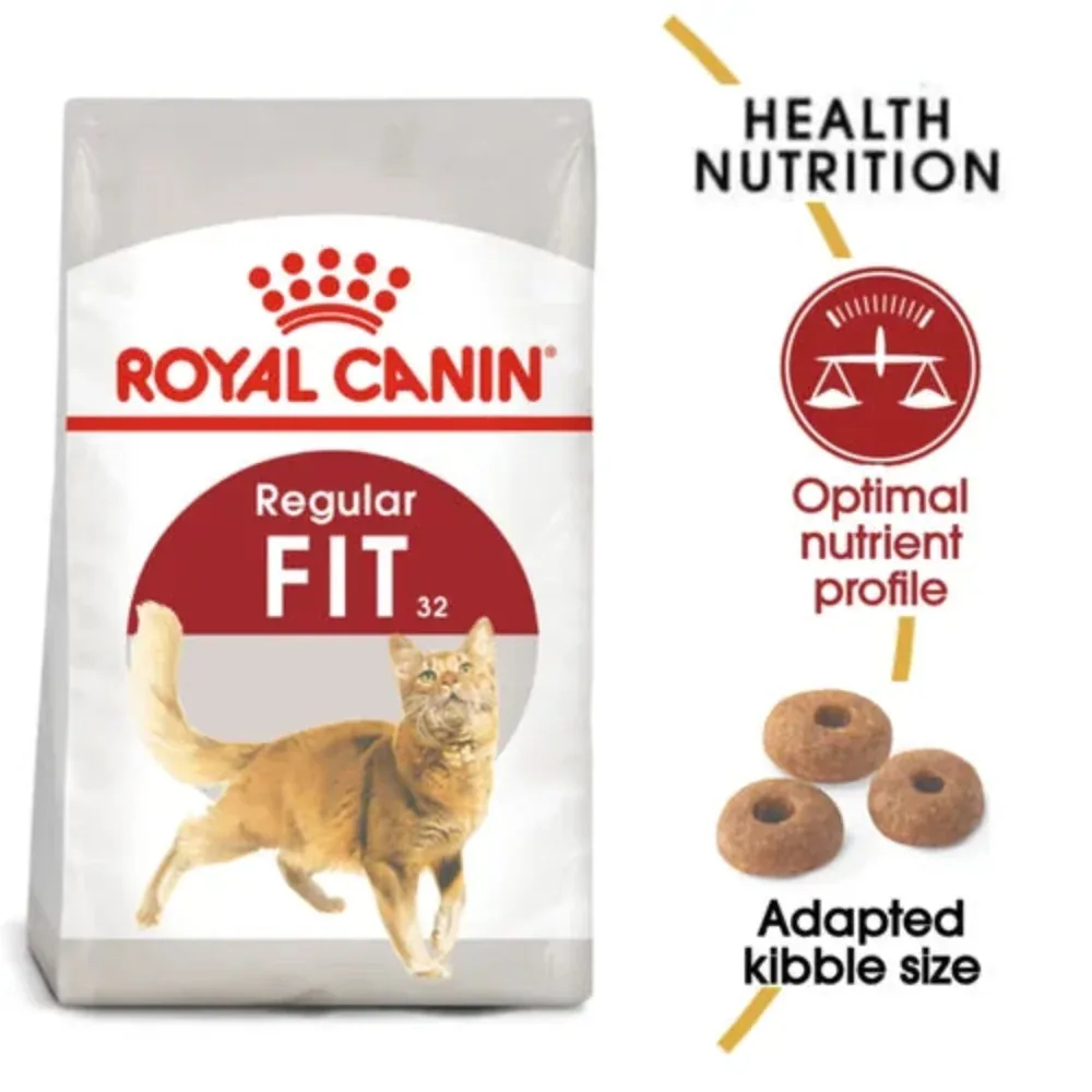 Royal Canin Fit 32 Dry Food and Hair & Skin Care Adult Cat Dry Food Combo - Image 2