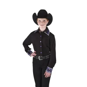 Royal Highness Girl's Stone Collard Purple Shirt