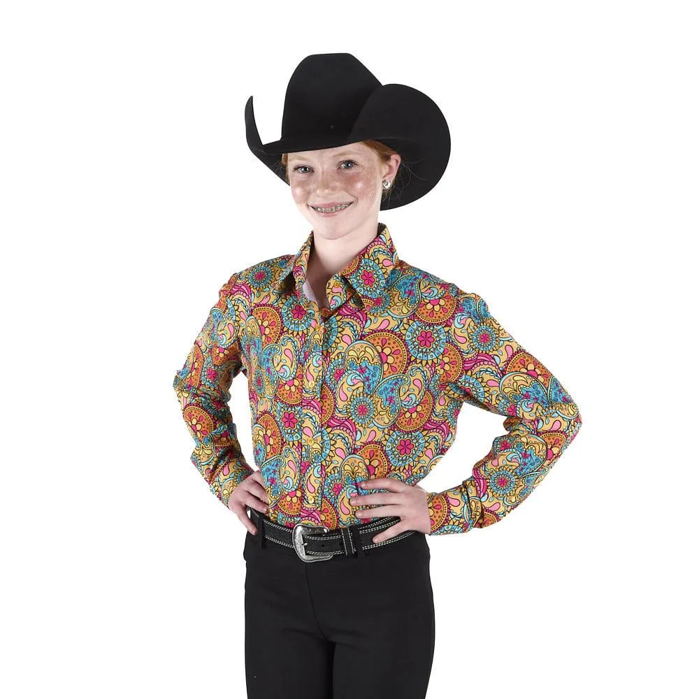 Royal Highness Girl's Woodstock Paisley Vented Top