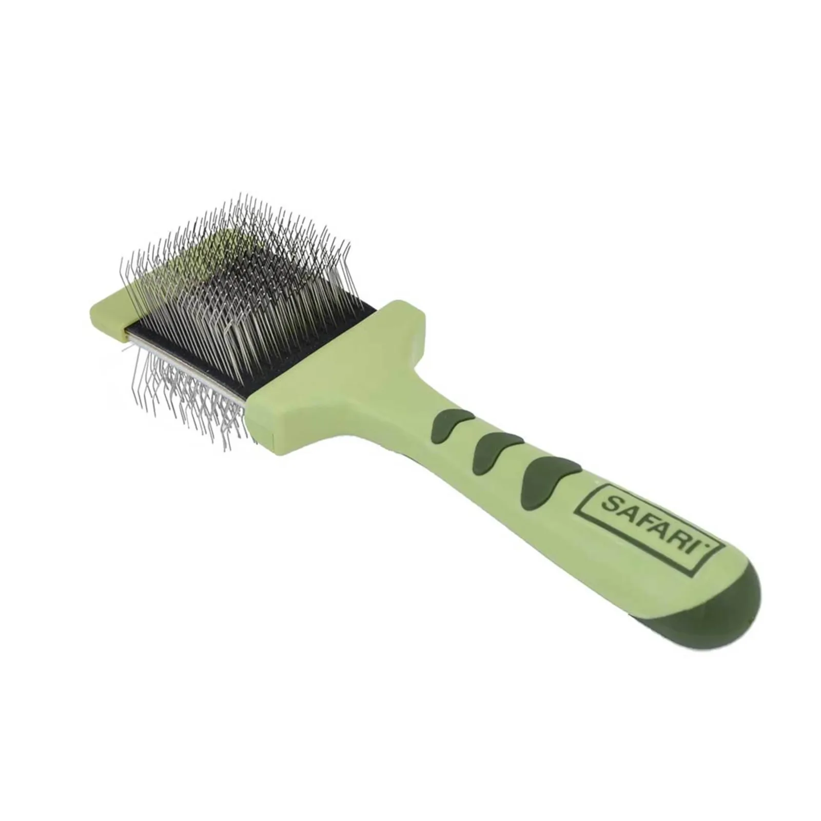 Safari by Coastal Cat Flexible Slicker Brush Green 7.5In X 2.25 in, One Size