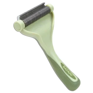 Safari Shed Magic De-Shedding Tool for Dogs w/Medium to Long Hair Light Green/Dark Green Medium