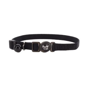 Safe Cat® Adjustable Snag-Proof Breakaway Collar, Black, 3/8" x 8"-12"