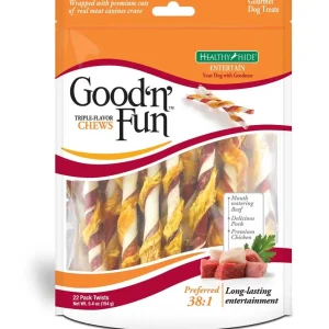 Salix Good 'N' Fun Triple Flavor Twists Dog Treats Beef, Pork & Chicken 5.4 oz 22pk