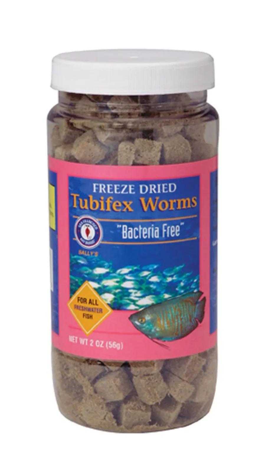San Francisco Bay Brand Bacteria Free Tubifex Worms Freeze-Dried Fish Food 56 g, 2 oz