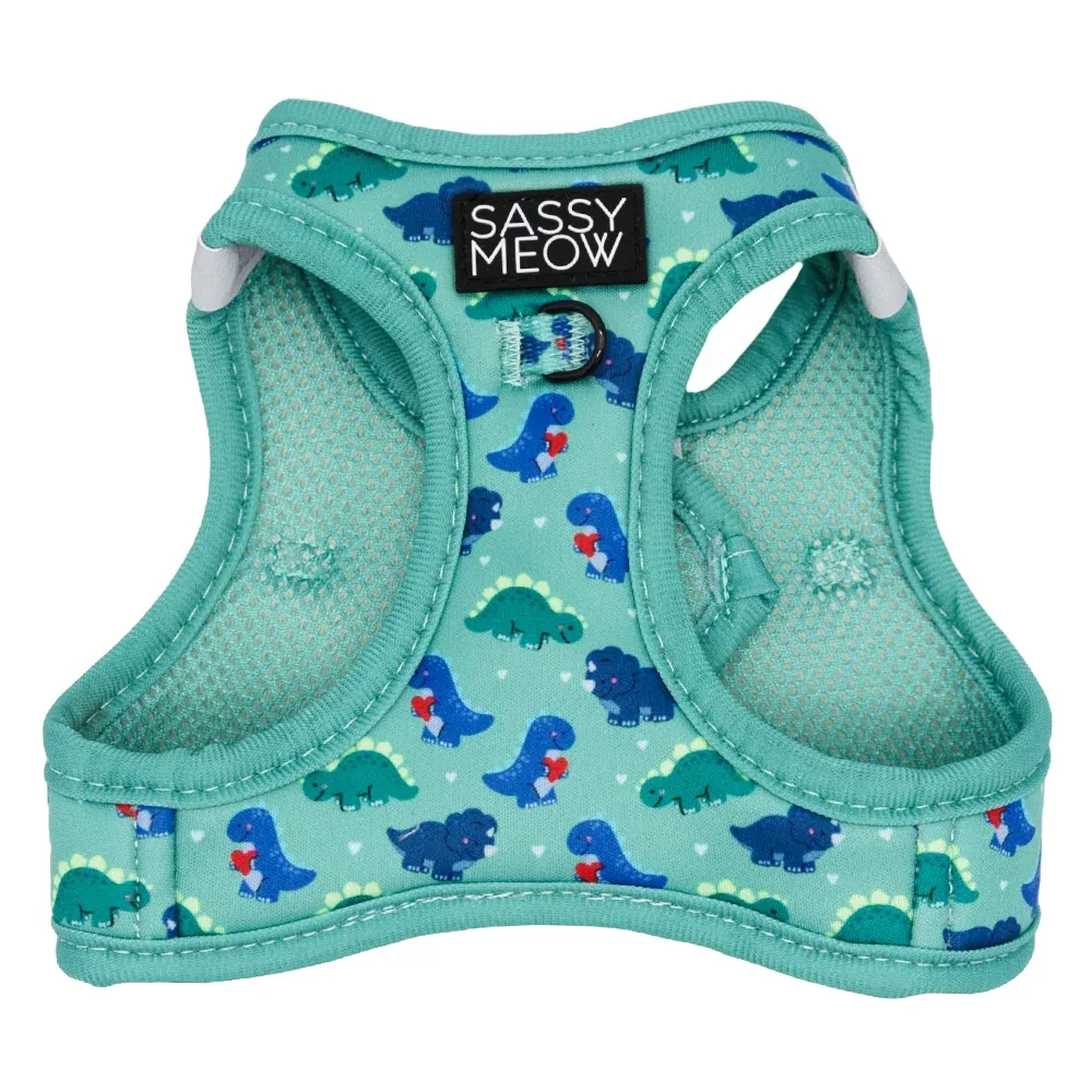 Sassy Meow Cat Harness, Dino Darling