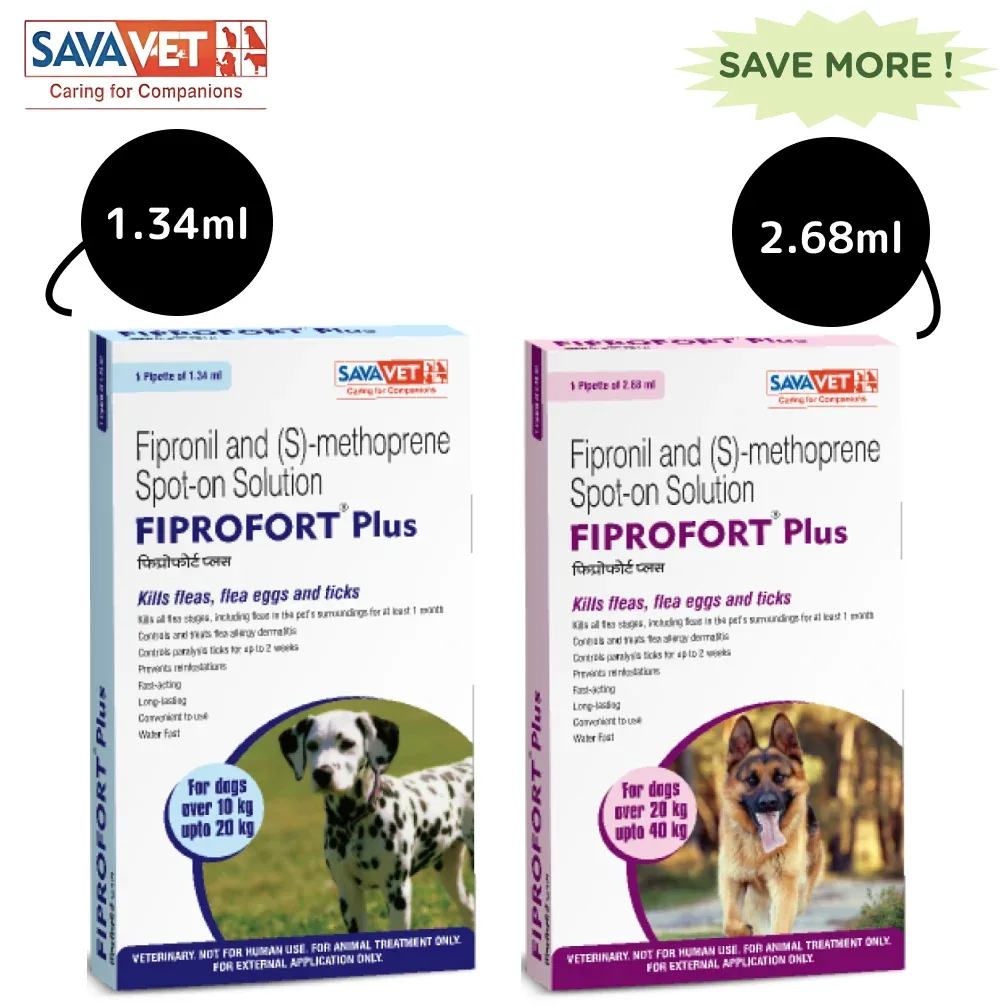 Savavet Fiprofort Plus Tick & Flea Control Spot On for Dogs 10-20kg and 20-40kg Combo - Image 2