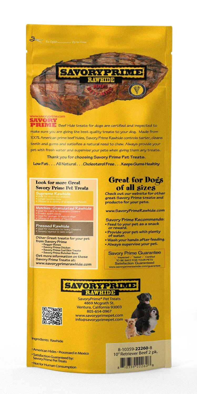 Savory Prime 10” AMERICAN Retriever Roll Beef for Dogs - 2 pk - Image 2