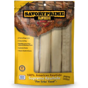 Savory Prime 10” Supreme Retriever Roll White for Dogs - 4 pk