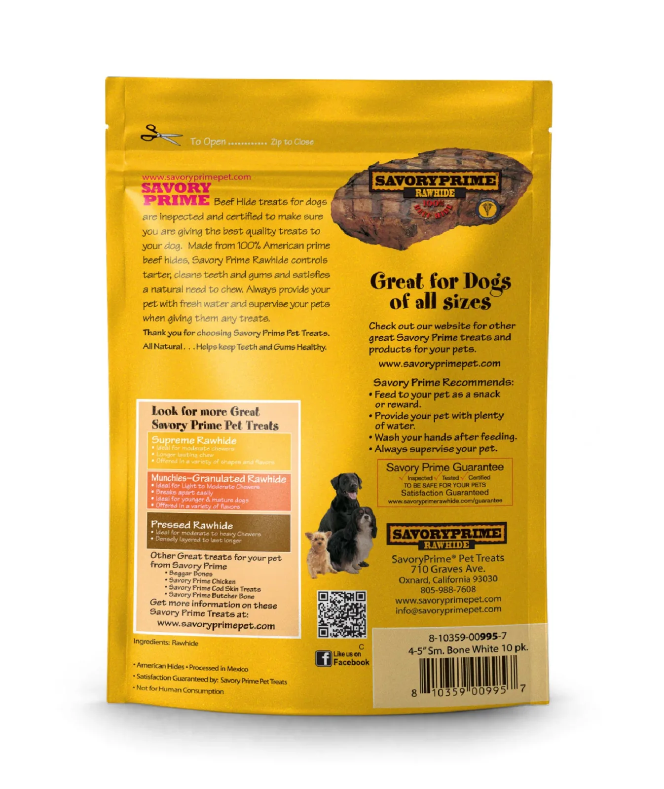 Savory Prime 4-5” Small Bone Value Pack White for Dogs - 10 pk - Image 2