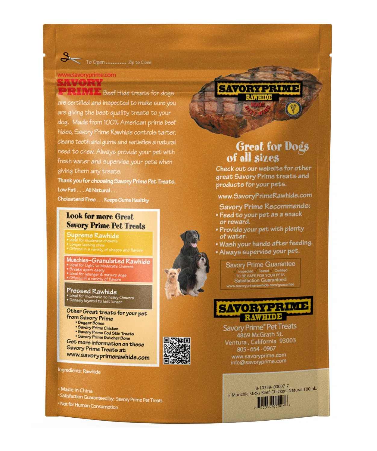 Savory Prime 5" Chicken, Beef, and Natural Munchies Sticks for Dogs - 100 pk - Image 2