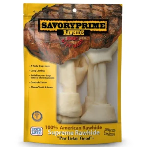 Savory Prime 8-9” Large Bone White for Dogs - 4 pk