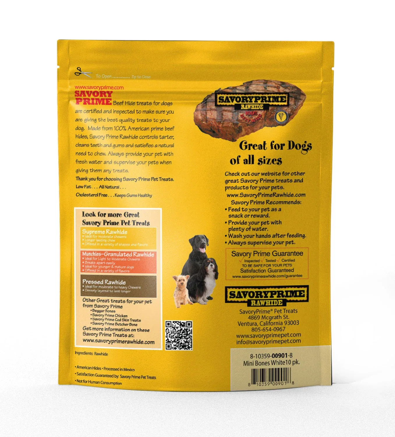 Savory Prime AMERICAN Mini Bones for Dogs - 10 pk - Image 2