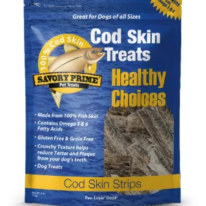Savory Prime Cod Skin Strips Dog Treat 4oz