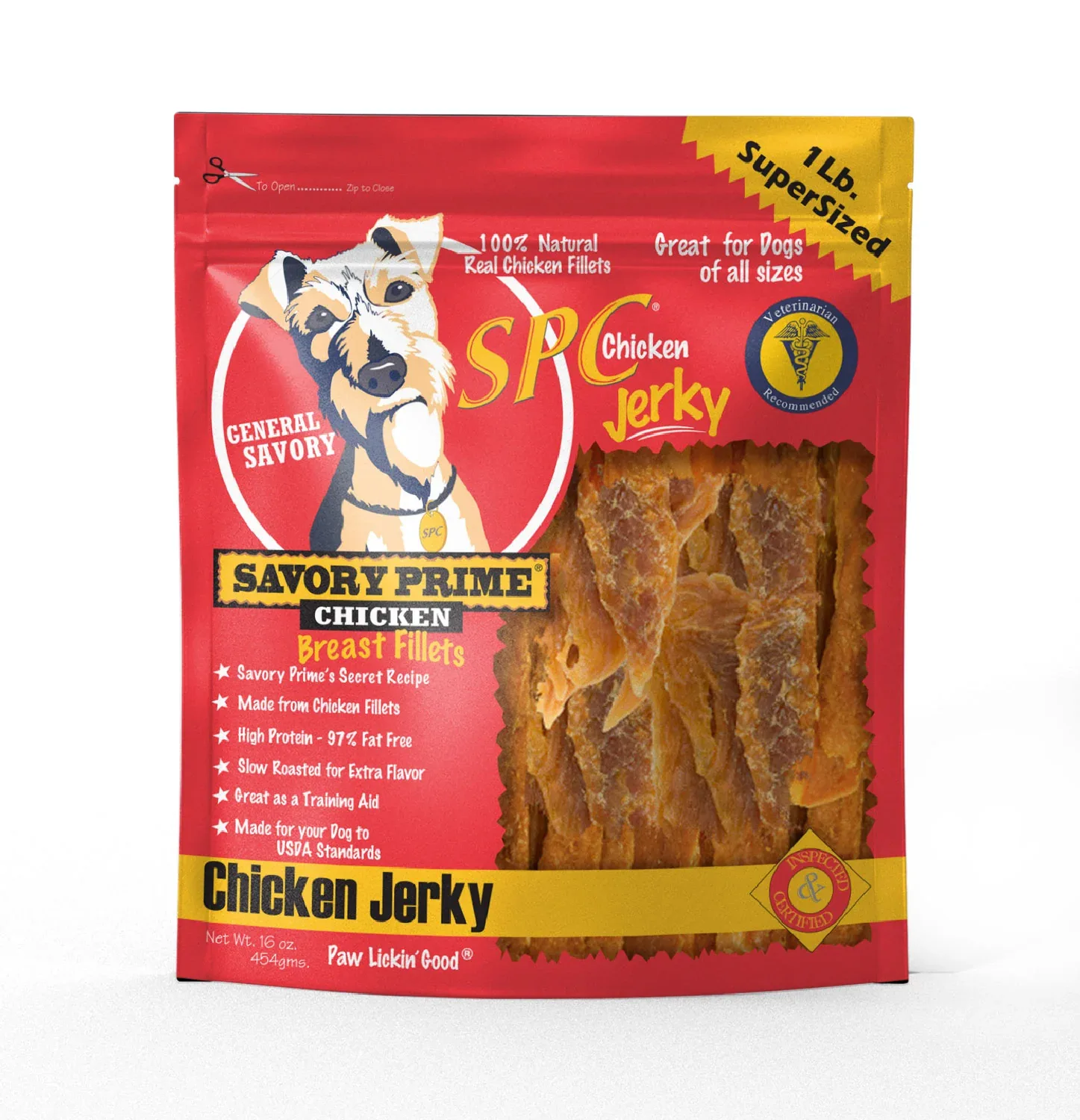 Savory Prime Natural Chicken Jerky Dog Treat 16oz