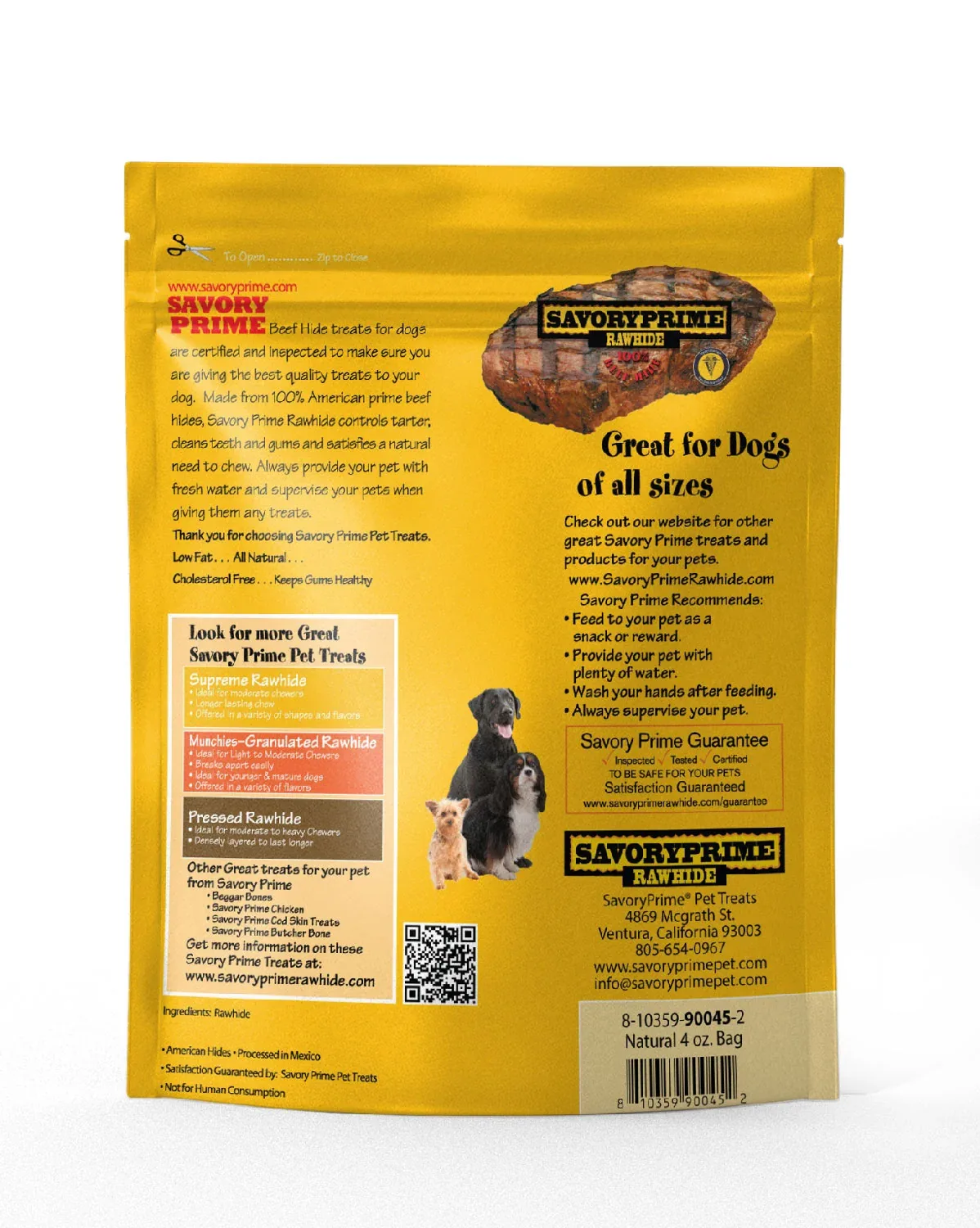 Savory Prime Natural Rawhide Chips for Dogs - 4 oz. - Image 2