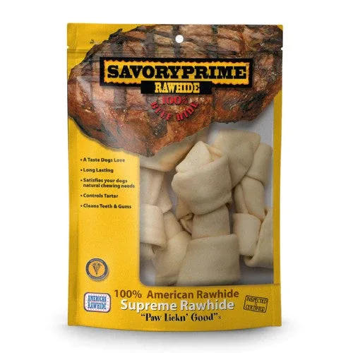 Savory Prime Supreme Knotted Rawhide Bones Bagged Natural 6-7 in 6 pk - Image 2