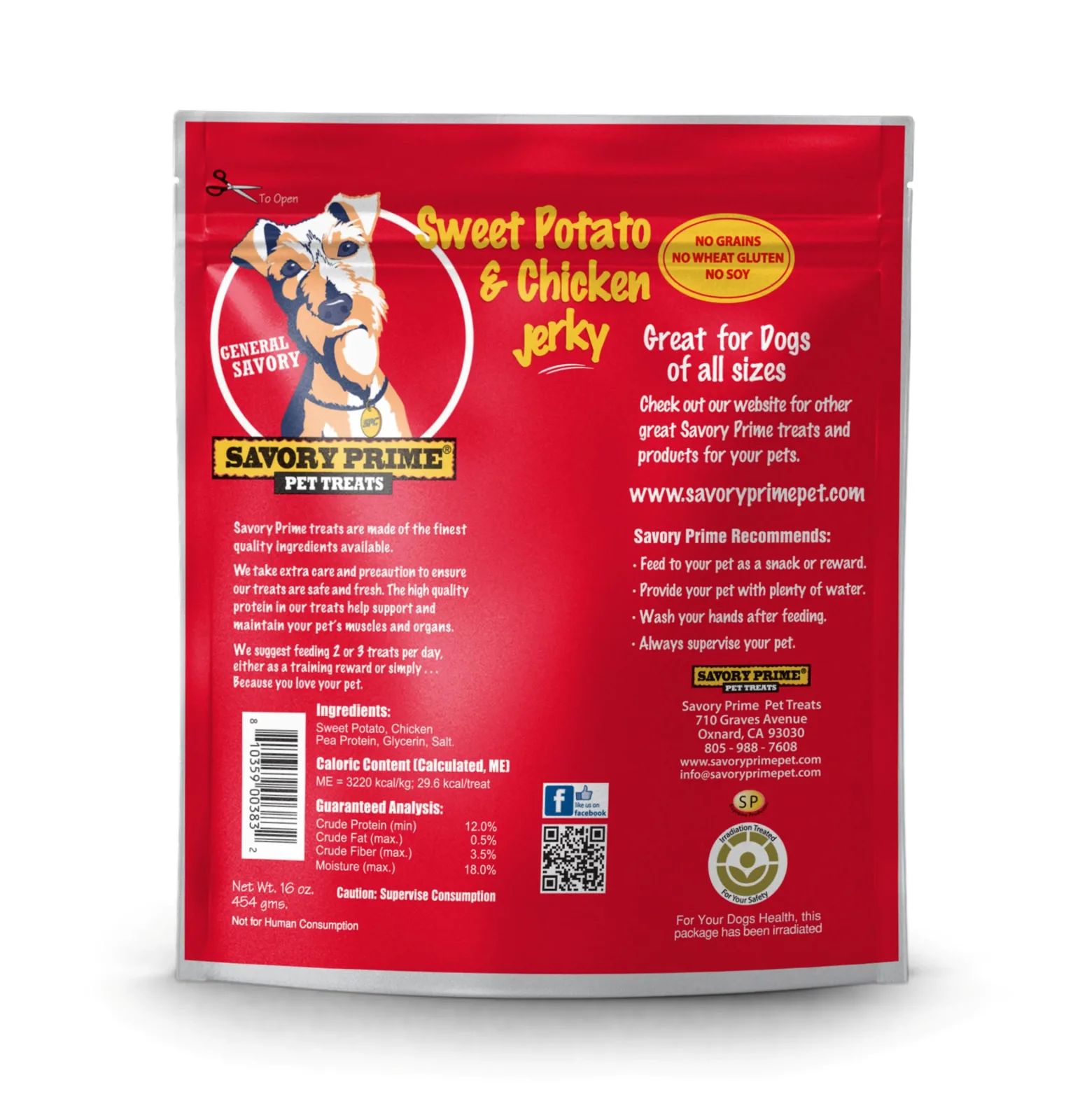 Savory Prime Sweet Potato & Chicken Jerky 16 oz. Dog Treats - Image 2