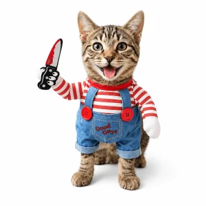 Scary Doll Pet Costume – Funny Halloween Costume for Cats & Dogs