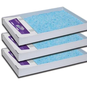 ScoopFree Premium Crystal Cat Litter Trays White, Blue 3 Pack