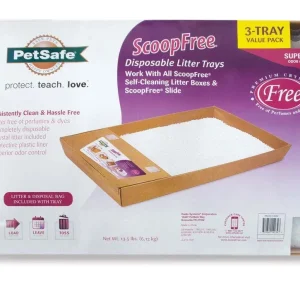 ScoopFree Sensitive Crystal Cat Litter Trays White, Clear 3 Pack