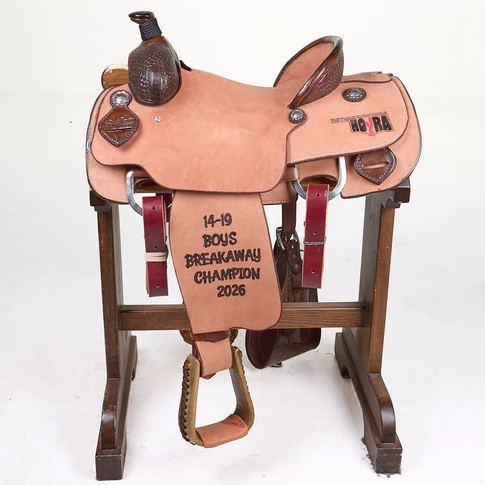 Scott Thomas Used 14.5 1/8 Breed Spider Thomas Trophy Calf Roping Saddle - Image 2