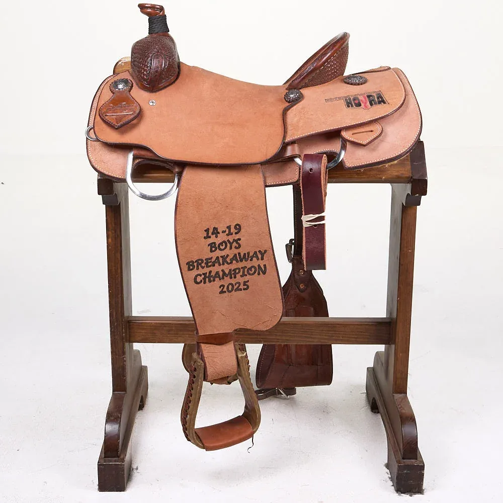 Scott Thomas Used 14.5in 1/8 Breed Spider Scott Thomas Calf Roping Saddle - Image 2