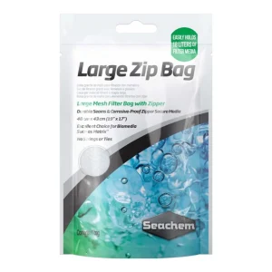 Seachem Laboratories Mesh Aquarium Filter Bag with Zipper Large mesh, White, 19 in x 17 in