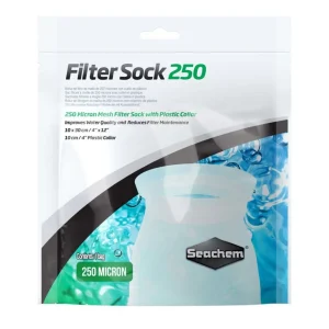 Seachem Laboratories Mesh Aquarium Filter Sock with Plastic Collar, White, 4 in x 12 in, Small