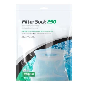 Seachem Laboratories Mesh Aquarium Filter Sock with Plastic Collar, White, 7 in x 16 in, Large