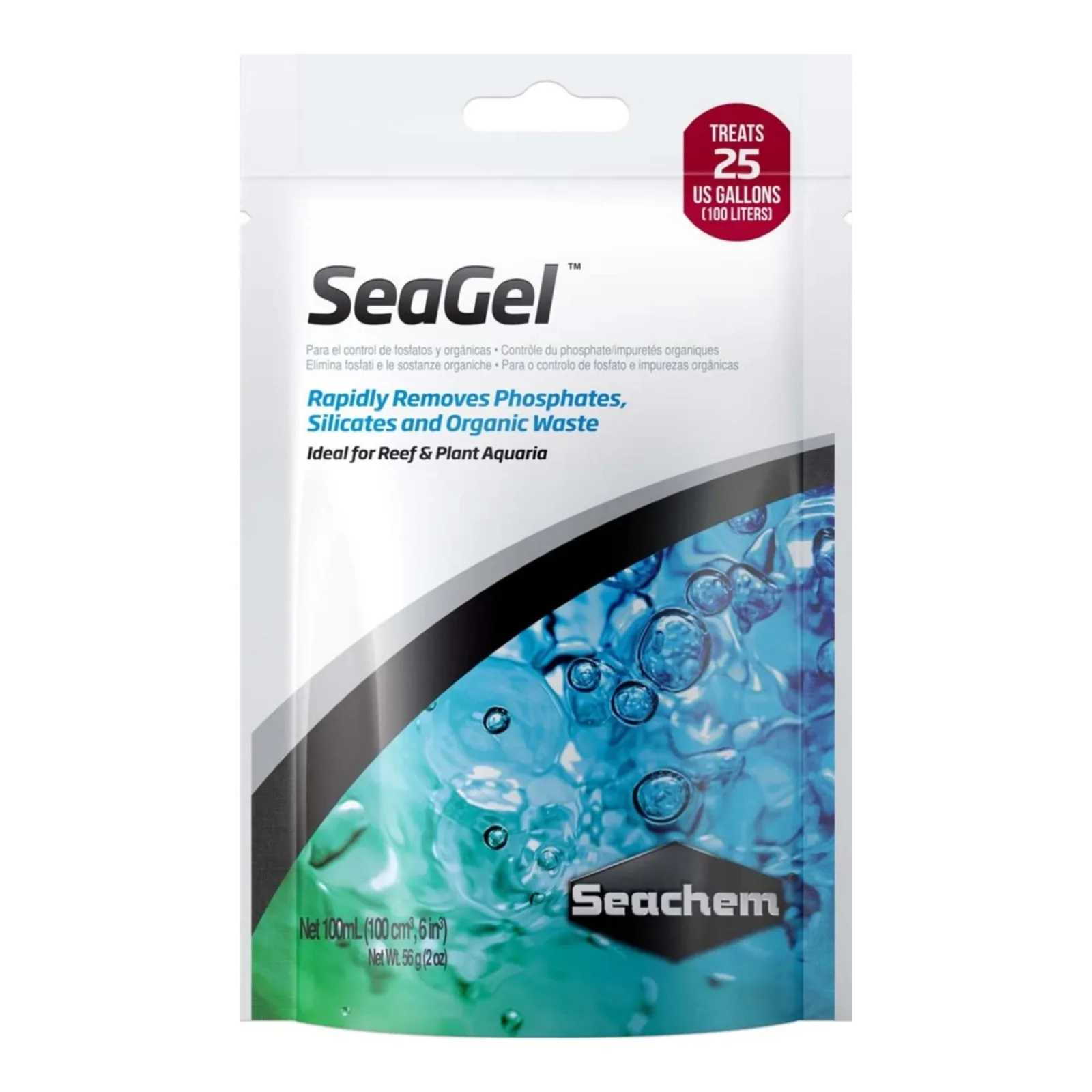 Seachem Laboratories SeaGel Phosphate, Silicate, and Organic Waster Remover 100 mL