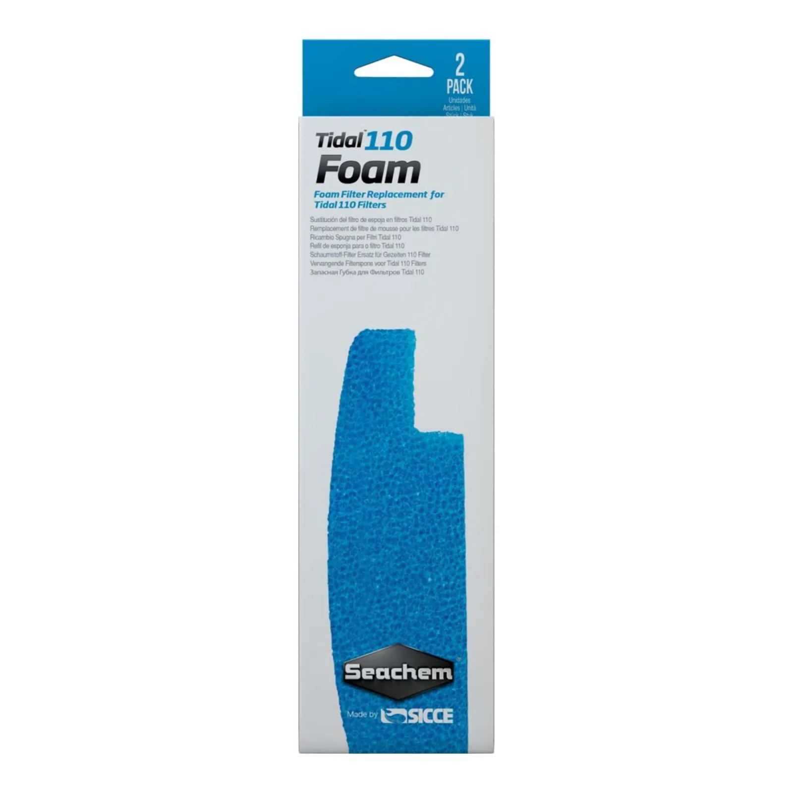 Seachem Laboratories Tidal Foam Sponge For Tidal 110 Filters, Blue, 2 ct
