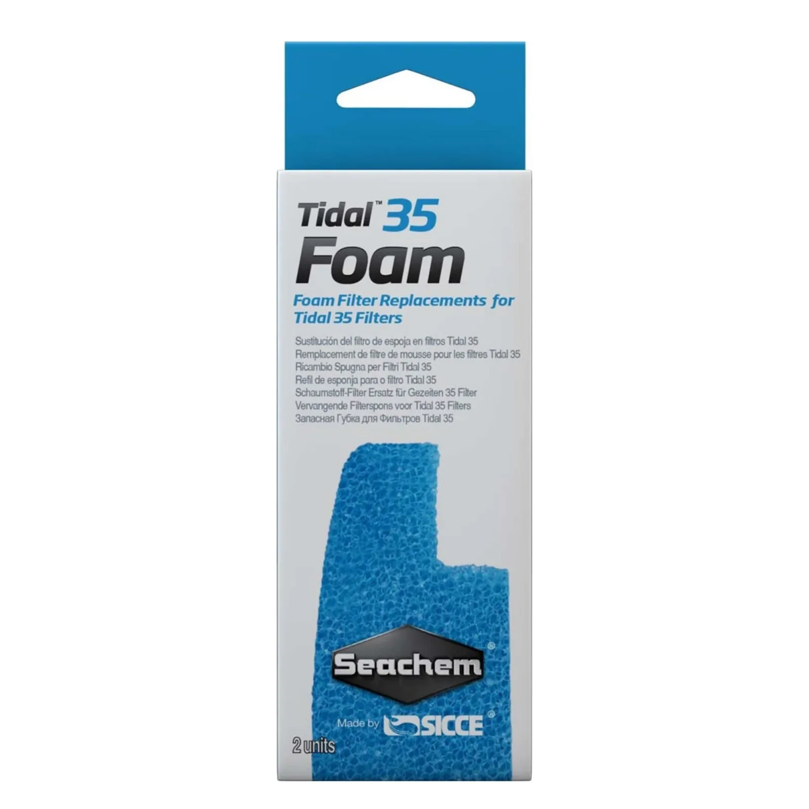 Seachem Laboratories Tidal Foam Sponge For Tidal 35 Filters, Blue, 2 ct