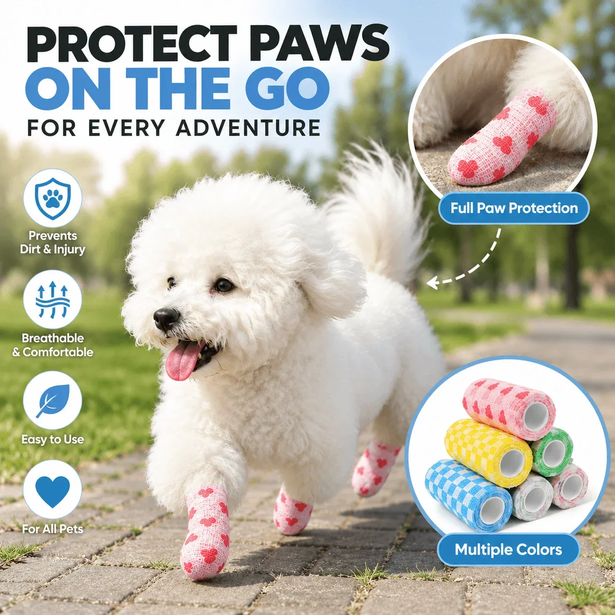 Self-Adhesive Pet Bandage Wrap for Dogs & Cats - Image 2