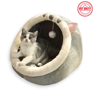 Semi-Enclosed Cat Litter House – Removable, Washable & Cozy Cat Bed