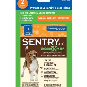 SENTRY Worm X Plus 7 Way De-Wormer for Small Dogs 2 Count