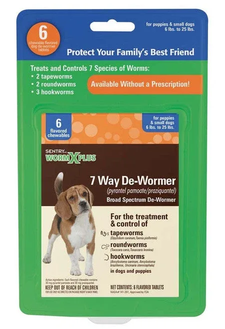 SENTRY Worm X Plus 7 Way De-Wormer for Small Dogs 6 Count - Image 2
