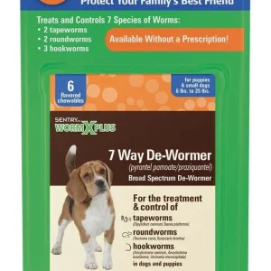 SENTRY Worm X Plus 7 Way De-Wormer for Small Dogs 6 Count