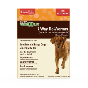 Sentry WormX Plus 7 Way DeWormer Dog Lrg 6CT